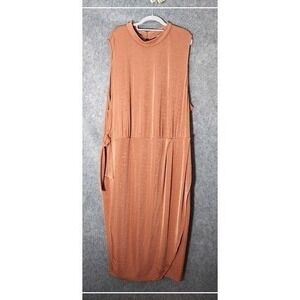 NWOT ASOS Dress Women Plus 24 Pink Stretch Faux Wrap Cutout Romantic Coquette